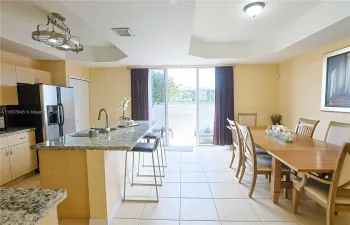 large kitchen and dining room over looking the Lake