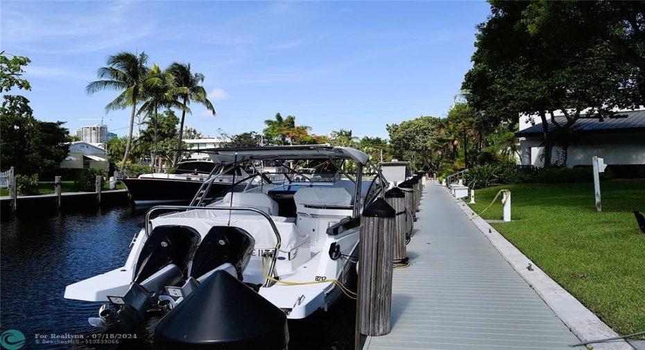 Boat dockage to owner residents at $40 per ft - per year up to 50 ' OAL (when available) NFB to the Intracoastal.