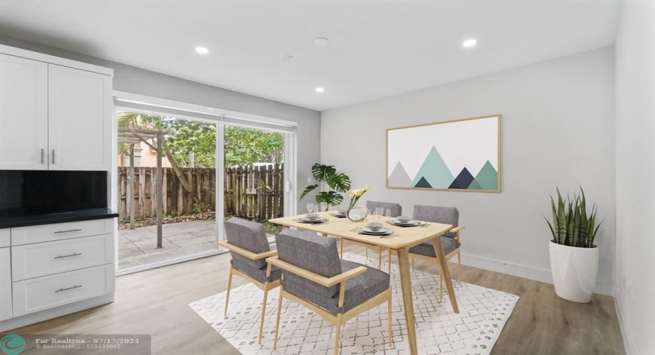 Staged dining area