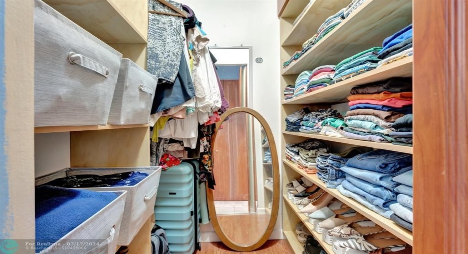 Master bedroom walk in closet.