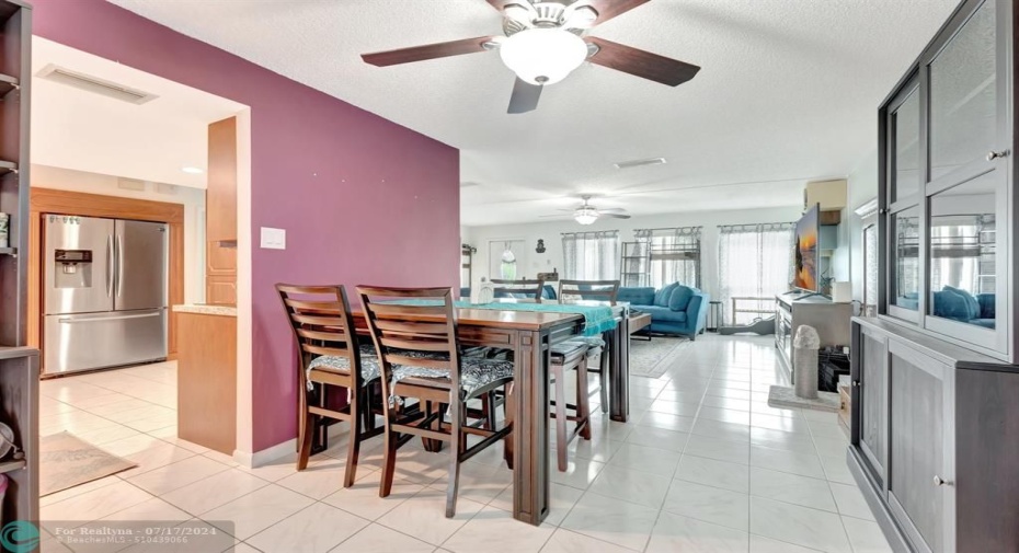 Dining area open to living areas