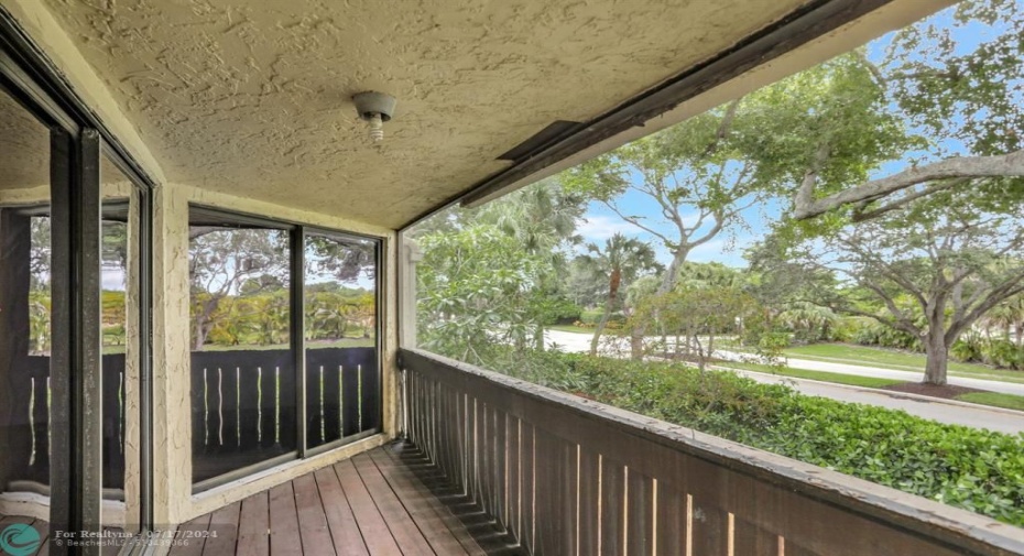 Screened balcony captures the southerly breezes.