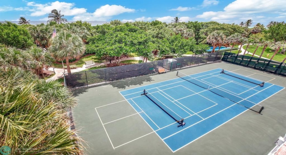 2 two pickle ball and tennis courts on property in your own backyard!
