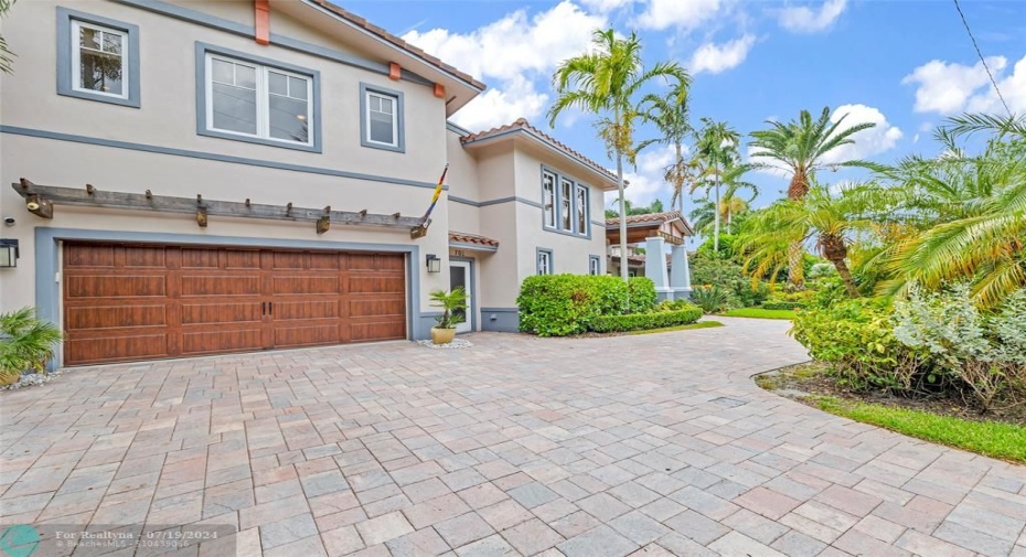 Oversized two car garage with separate garage pedestrian entrance