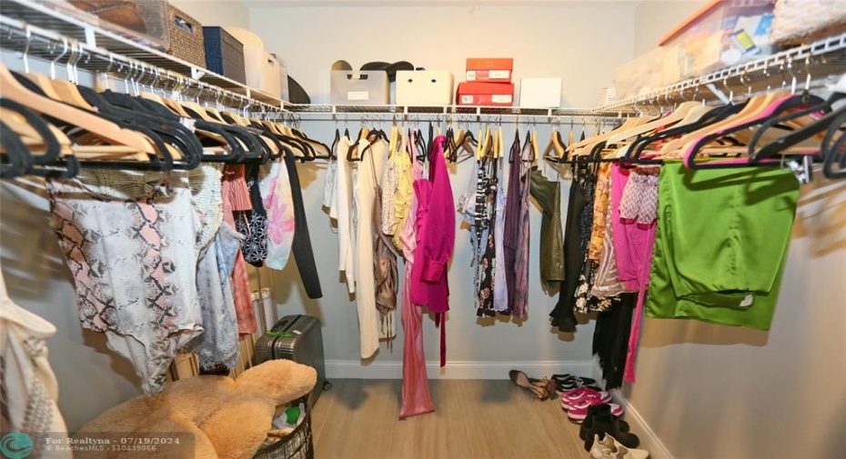 spacious walk in closet