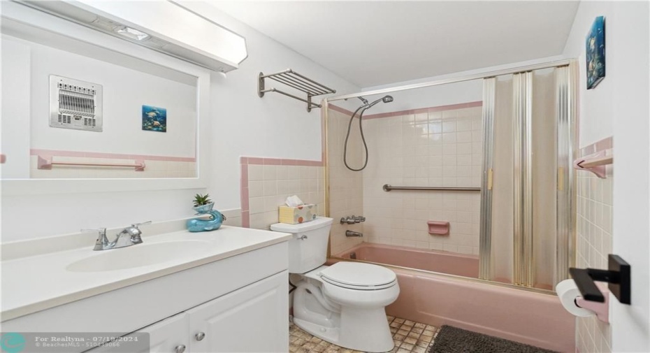 Second bathroom with combo tub-shower