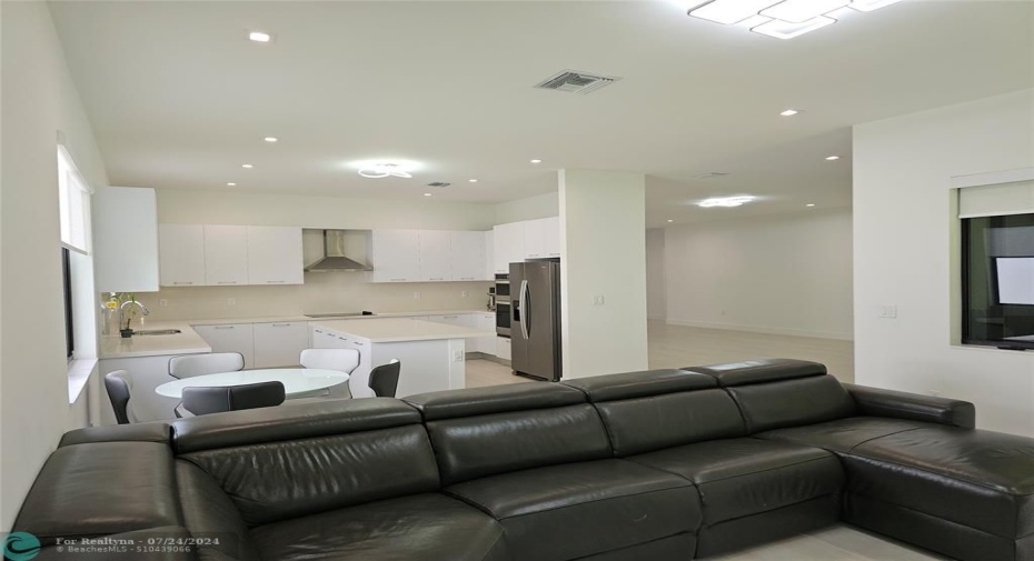 View from family/tv room towards kitchen