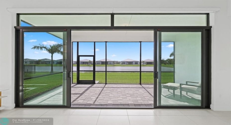 Screened-in porch with electric blinds