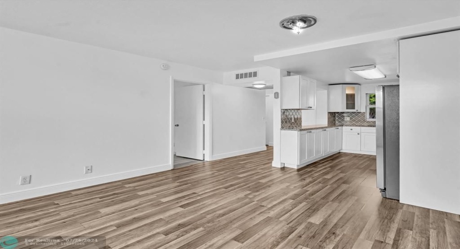 Dining Area with entrance to Bathroom on left