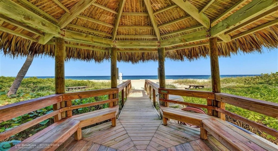 Tiki Hut and Beach Walkway