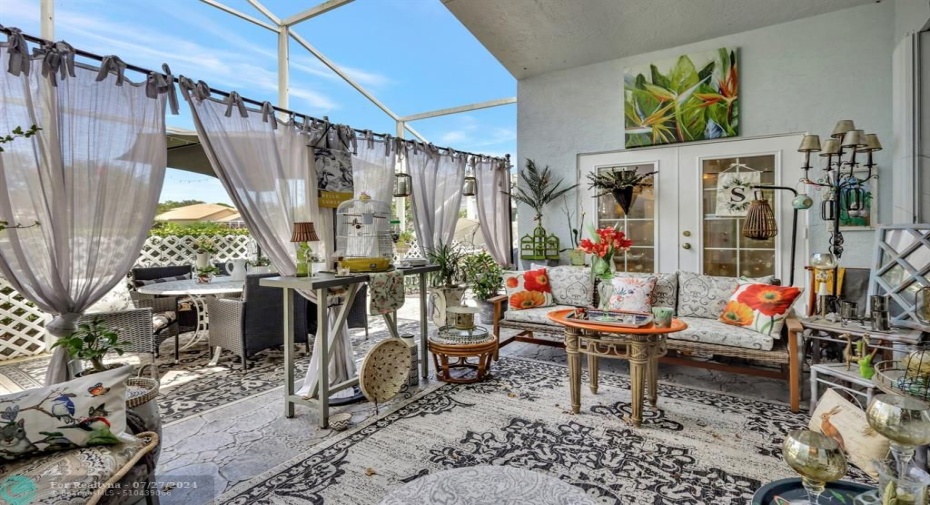 Screened patio.