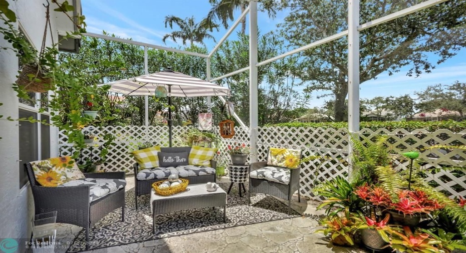 Screened patio.