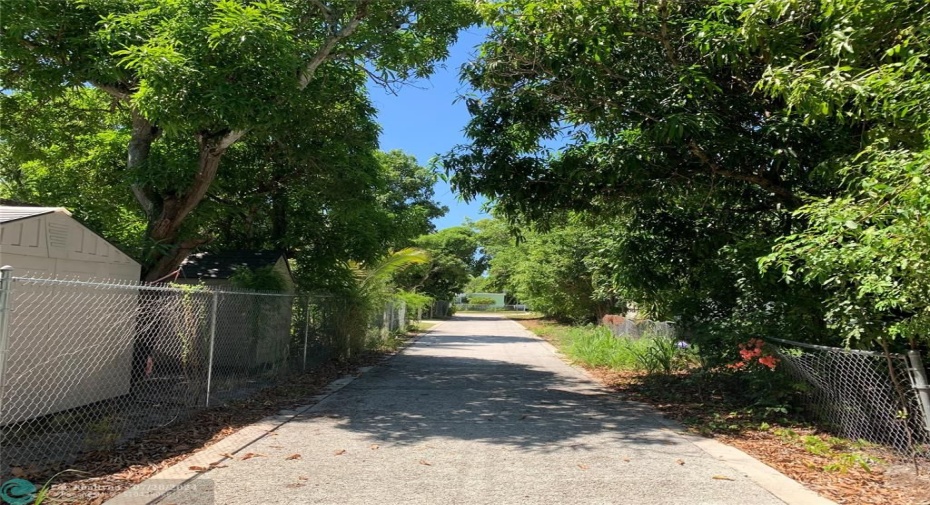 Private street behind house