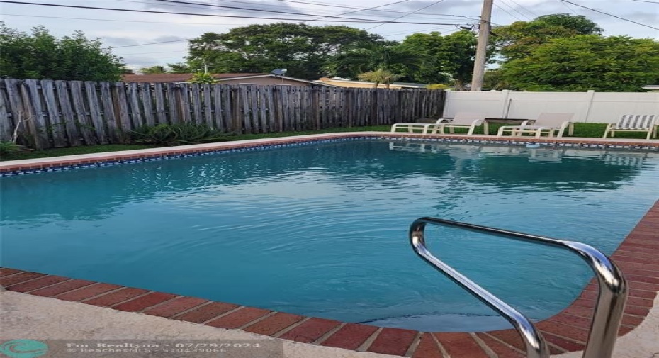 Pool with privately fenced yard
