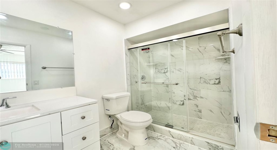 Pristine and newly renovated master bath