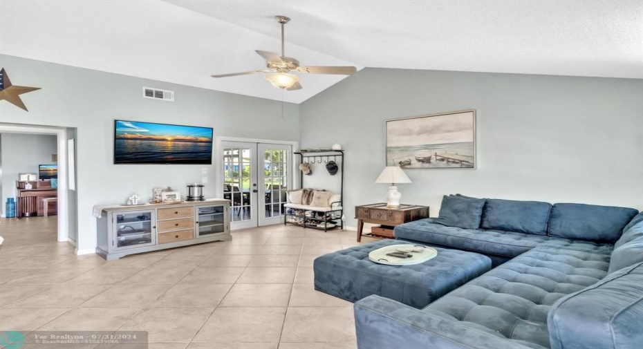 Living Room with Vaulted Ceilings