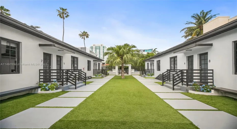 Center Courtyard, View from Front Entrance for All Apartments