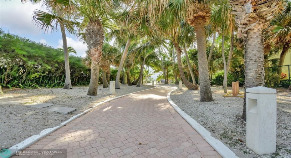 Locked entrance to Private Beach