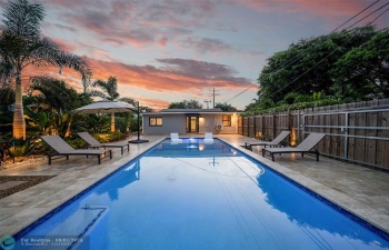 Welcome to Your Own PRIVATE Backyard Oasis with Sundeck & Built-In Umbrella Stand.