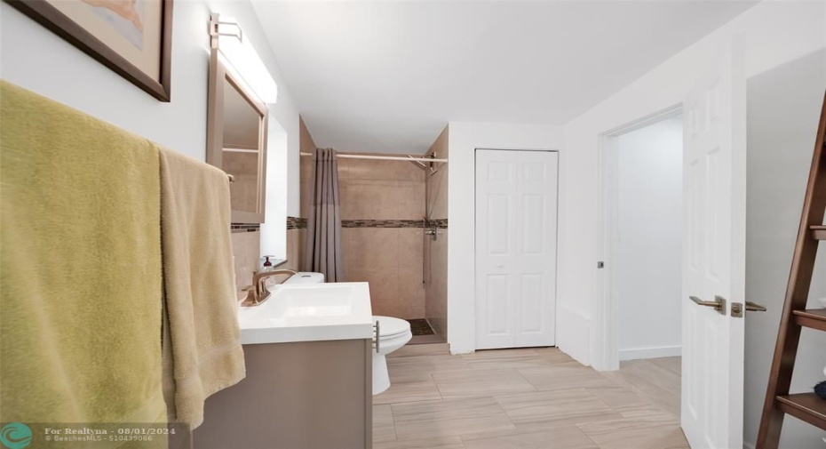 Updated Bathroom 2023, Beautiful Vanity, Walk-In Shower & Tons of Storage & 2 Closet Spaces in Your En-Suite Primary Bathroom Complete with Ceramic Tile Floors.