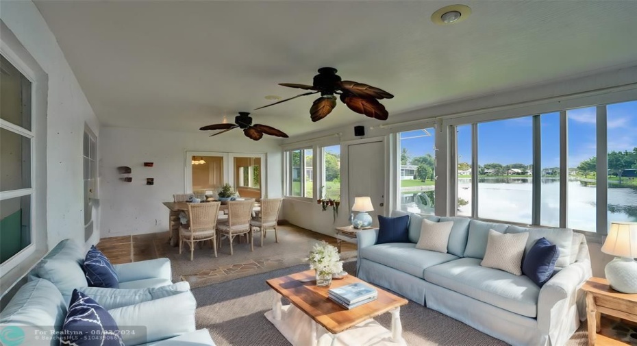 Virtually Staged - Enclosed Florida Room - Coastal Design