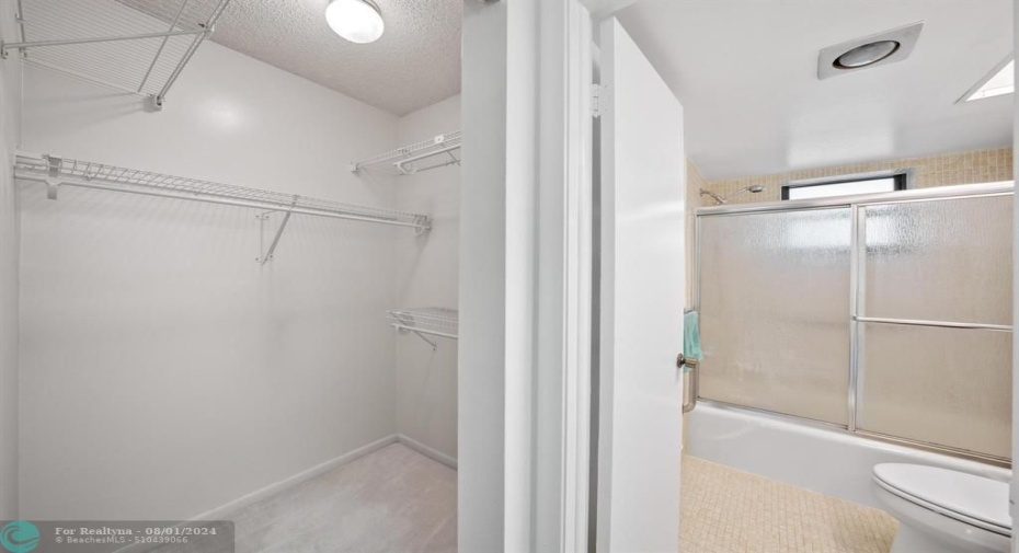 Primary bath and walk-in closet.