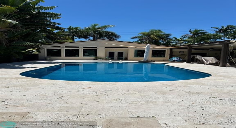 Pool area looking back to the house