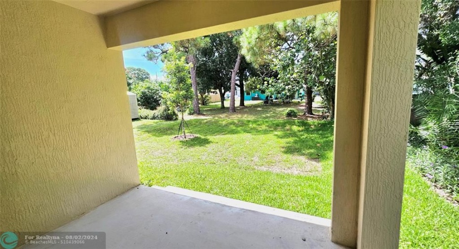 Large covered patio and great backyard