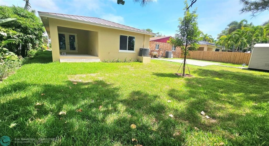 Large backyard is perfect for children, pets and entertaining