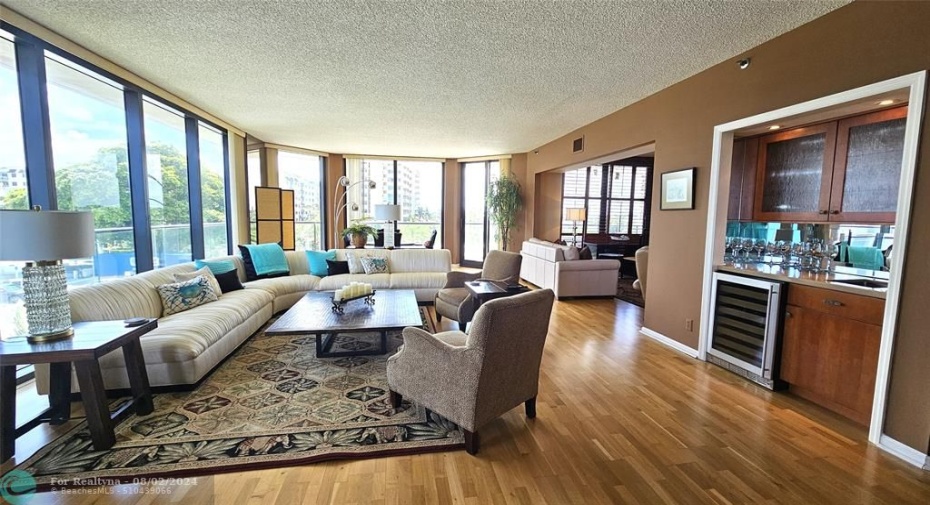 Living Room with Wet Bar