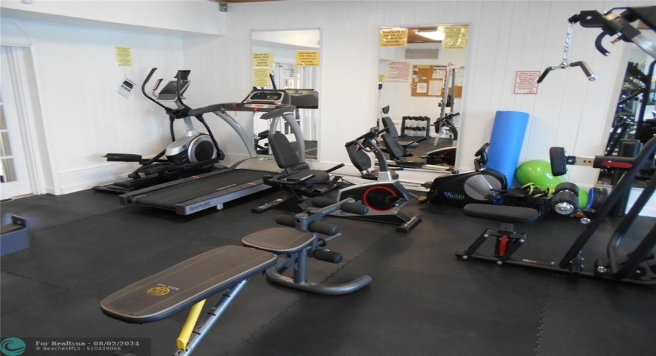 Well equipped exercise room