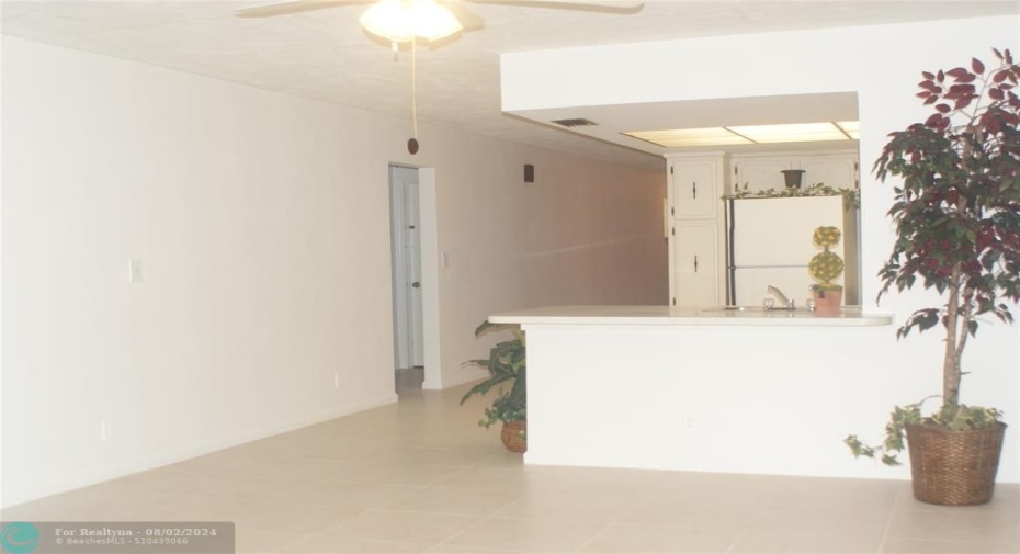 view of family room over looking breakfast bar