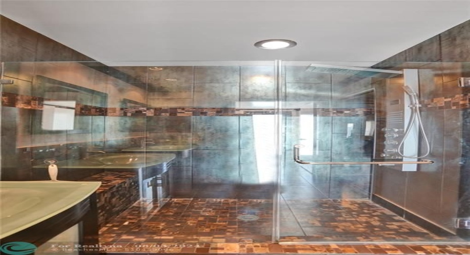 Glass Enclosed Shower with Jet/Massage Tower