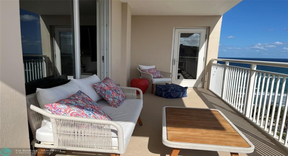 Balcony looking east with kitchen door in POV