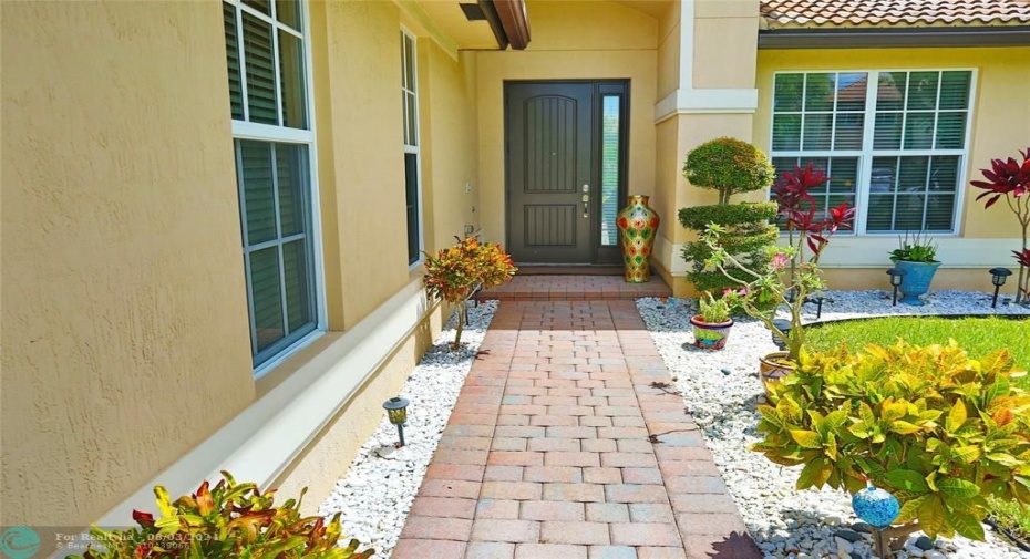 Paver walkway  to covered entry