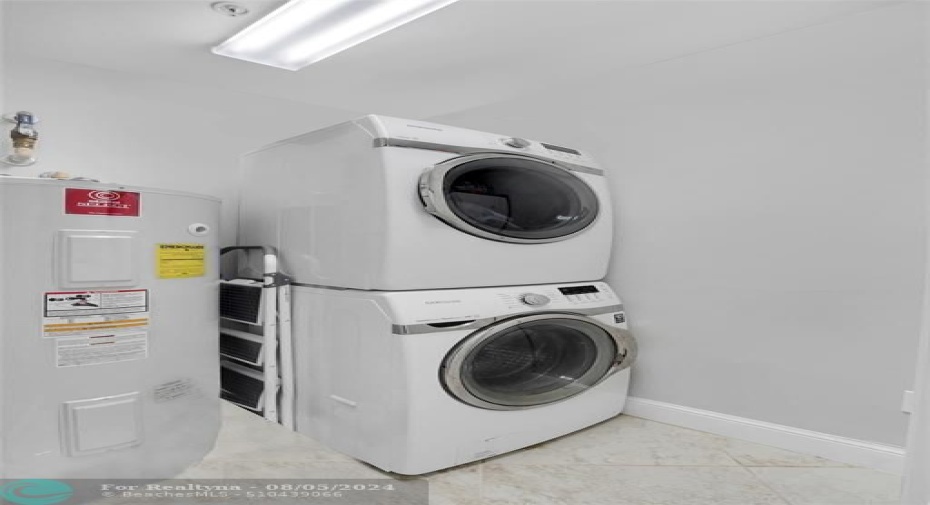 washer and dryer inside the unit