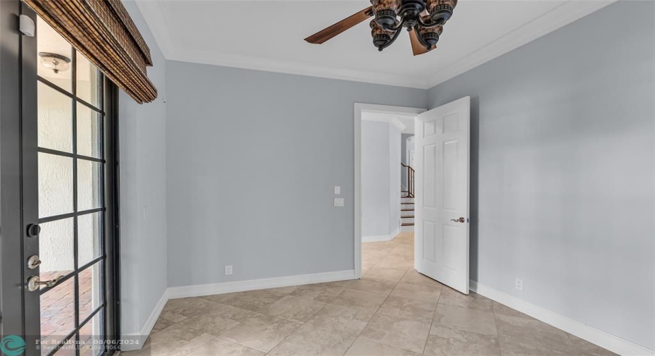 Bonus room / office had French doors to front pavered patio