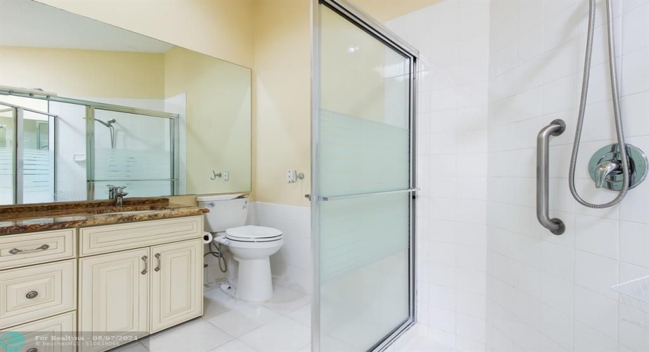 UPGRADED GRANITE BATHROOM VANITY (TOILET TANK HAS BEEN REPAIRED)