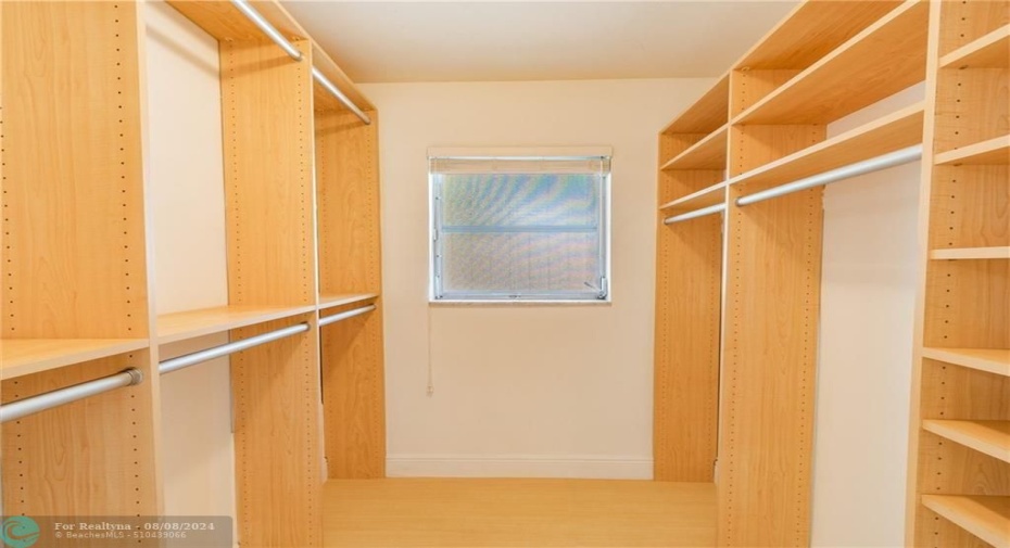 Large walk in closet in Master Bedroom