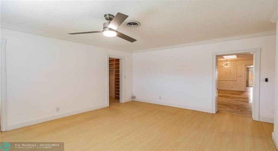 Master bedroom with built in closets