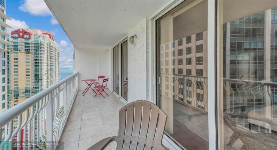 Balcony with view looking at Biscayne Bay