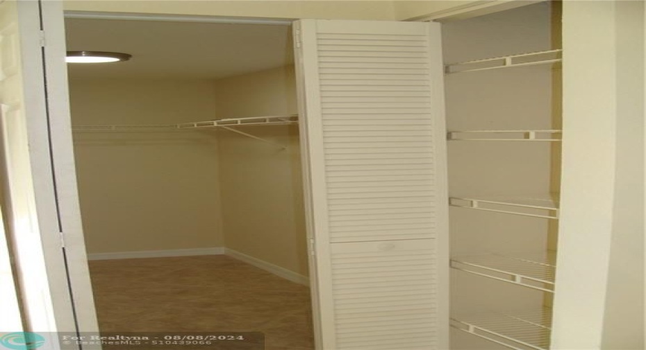 2 Closets in Master Bedroom