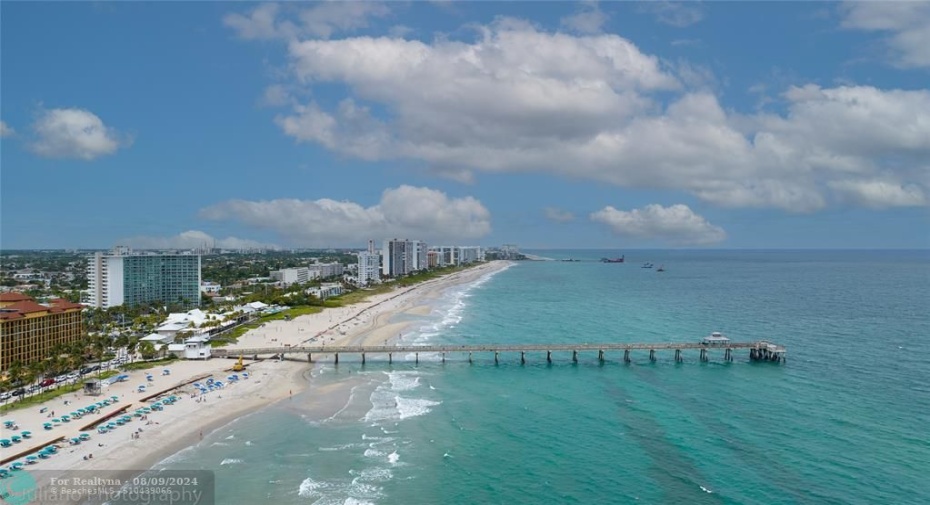 Deerfield Beach coastline with International Fishing Pier, wonderful shops, delicious restaurants & activities to enjoy