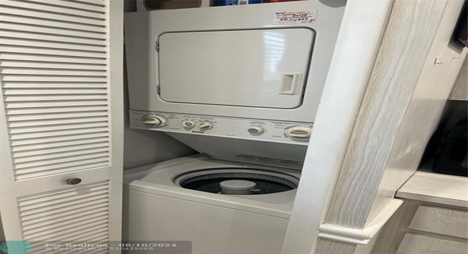 stackable washer dryer in the kitchen