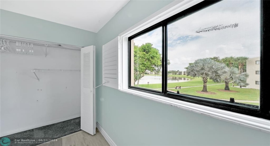 View of the lake from guest bedroom