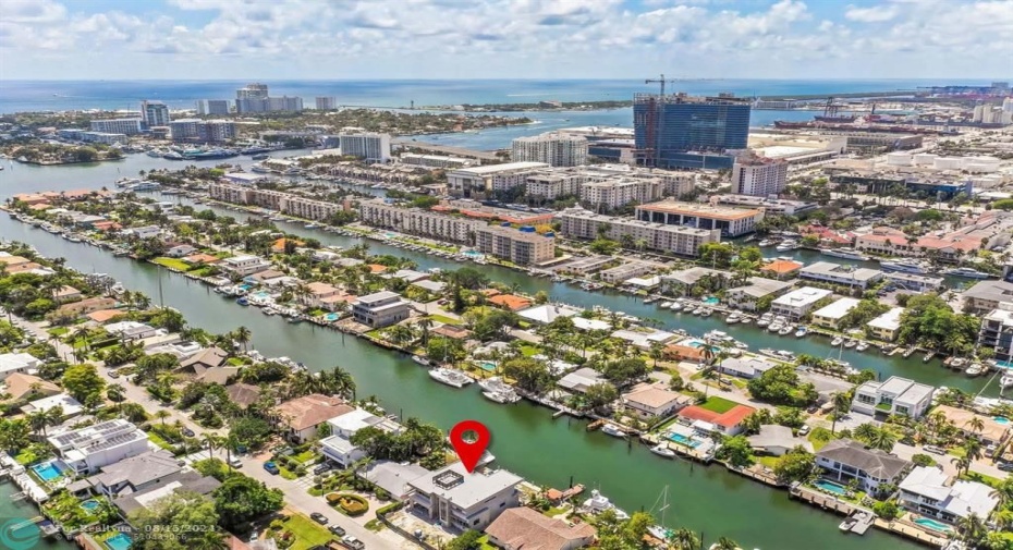 Location to Intracoastal Waterway, Port Everglades, Inlet, and Atlantic Ocean