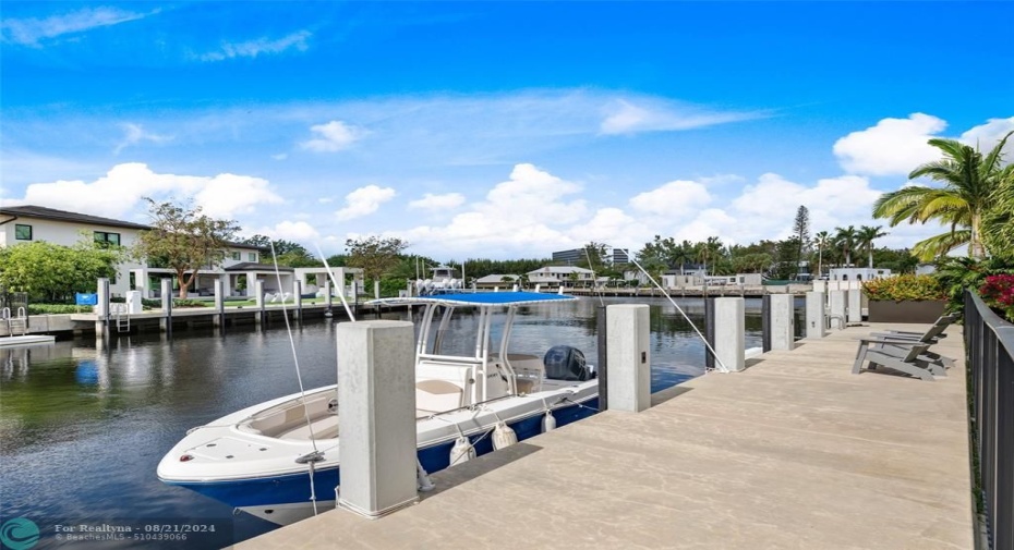 8 Ft Wide Concrete Dock with Water & Power