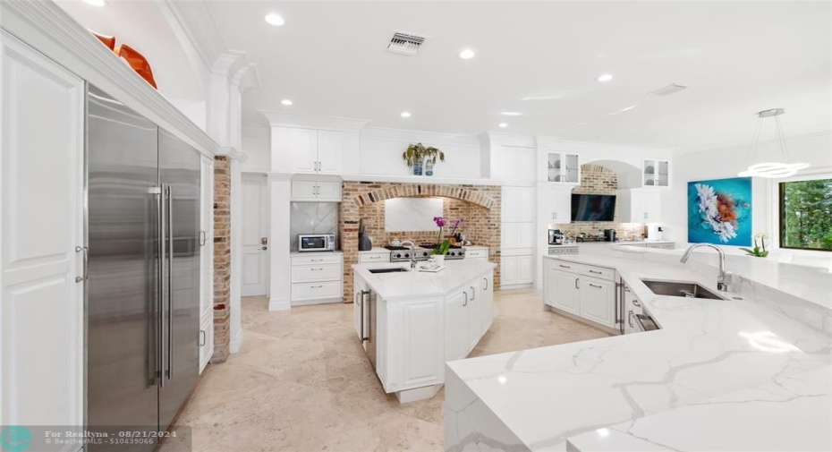 Island Kitchen with Two Sinks