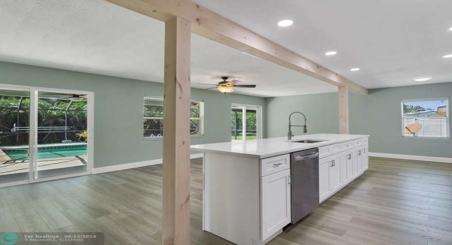 Kitchen into family room