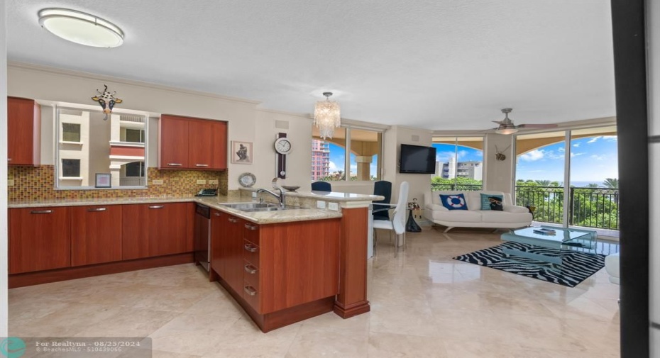 Kitchen, Living Room and Dining area